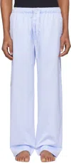 Tekla Blue Sateen Pyjama Pants In Bellhop