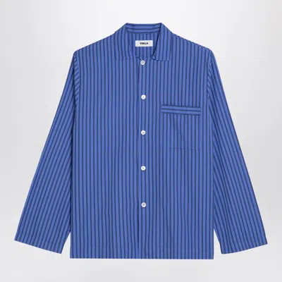 Tekla Striped Pyjama Top In Blue