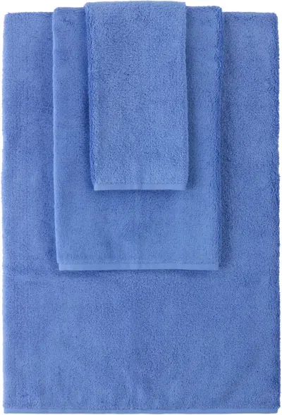Tekla Blue Terry Towel Set, 3 Pcs