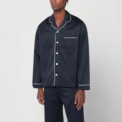 Tekla Blue/white Pyjama Shirt