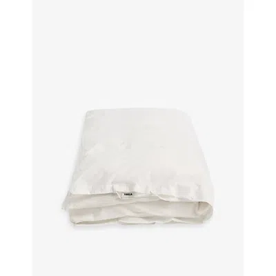 Tekla Broken White Percale King Cotton Duvet Cover
