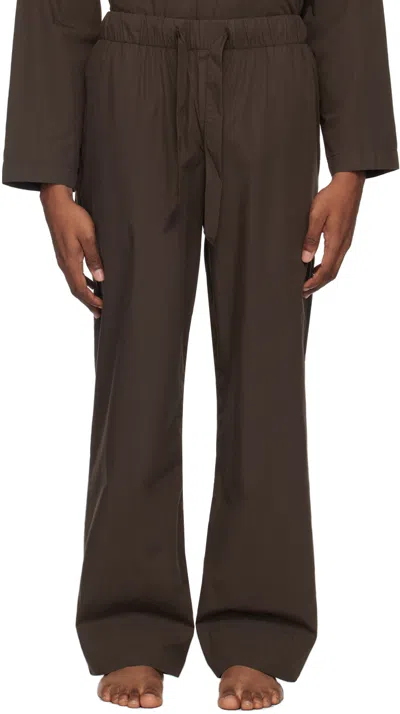 Tekla Brown Drawstring Pyjama Trousers In Coffee