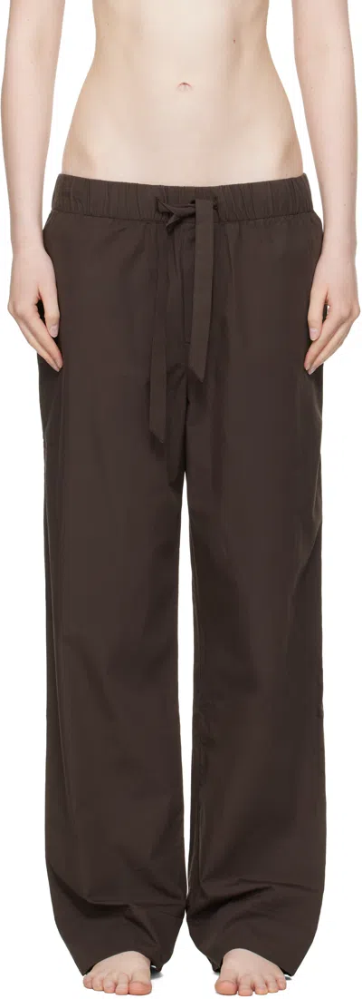 Tekla Brown Poplin Pyjama Pants