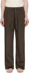 Tekla Brown Drawstring Pyjama Pants