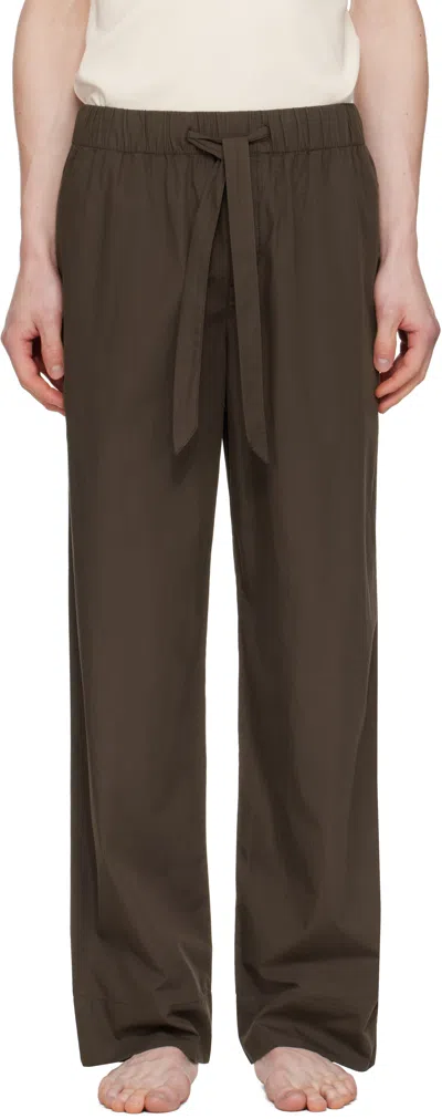 Tekla Brown Poplin Pyjama Pants