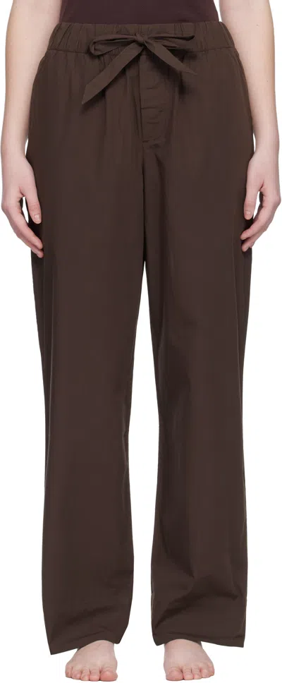 Tekla Brown Poplin Pyjama Pants