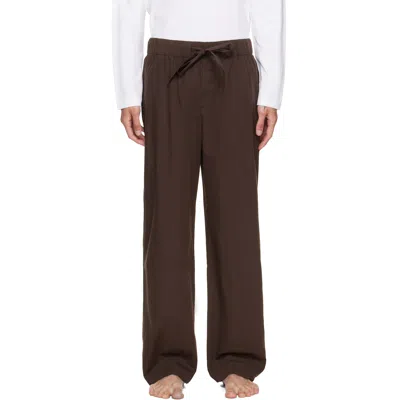 Tekla Brown Poplin Pyjama Pants