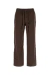 Tekla Brown Poplin Pyjamas Pant In Brown