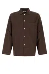Tekla Brown Poplin Shirt In Multi