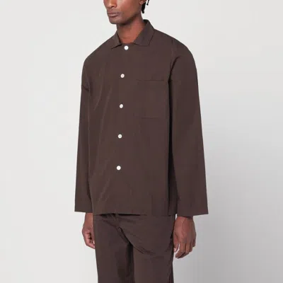 Tekla Brown Pyjama Shirt In Blue