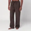 Tekla Brown Drawstring Pyjama Pants In Brown