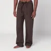 Tekla Brown Drawstring Pyjama Pants In Brown
