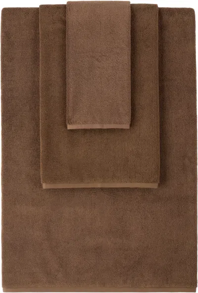 Tekla Brown Terry Towel Set, 3 Pcs