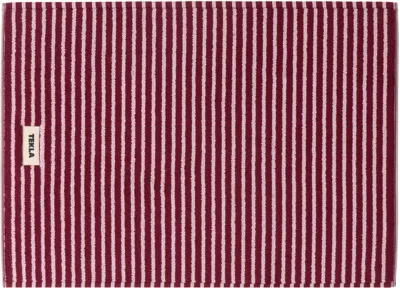 Tekla Burgundy & Pink Terry Bath Mat