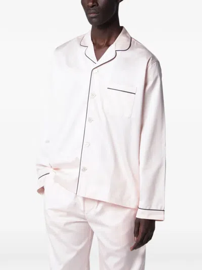 Tekla Button-down Long-sleeve Pyjamas Shirt In White