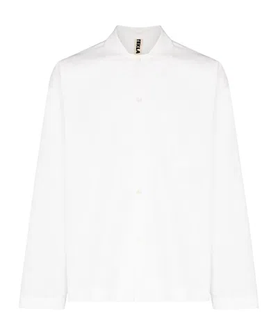 TEKLA BUTTONED POPLIN PAJAMA SHIRT