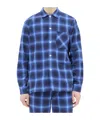 Tekla Checked Pajamas Shirt In Blue