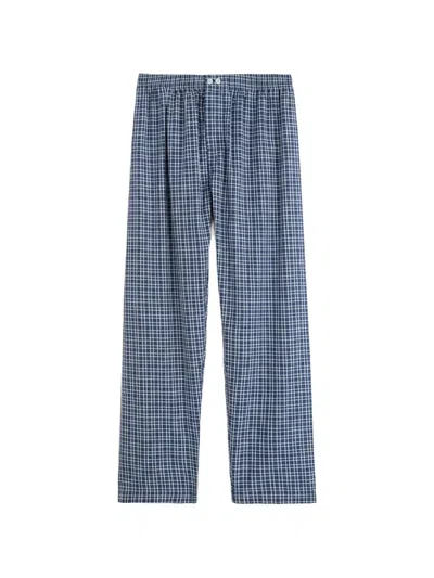 Tekla Check-print Pajamas In Blue