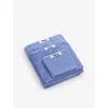 Tekla Clear Blue Striped Organic-cotton Washcloth 30cm X 30cm