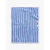 Tekla Clear Blue Stripes Striped Organic-cotton Bath Towel  70cm X 140cm