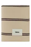 Tekla Striped Embroidered Wool Blanket In Nude