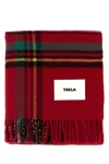 Tekla Embroidered Wool Blanket In Red