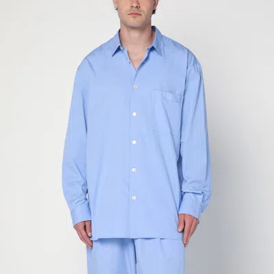 Tekla Cornflower Pajama Shirt In Blue
