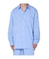 Tekla Cornflower Blue Pyjama Shirt In Blue