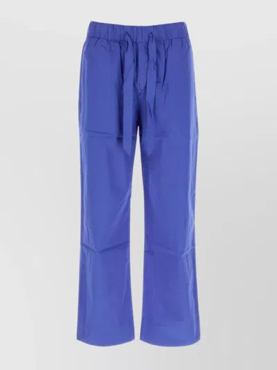 TEKLA COTTON CROPPED PYJAMA TROUSERS WIDE LEG
