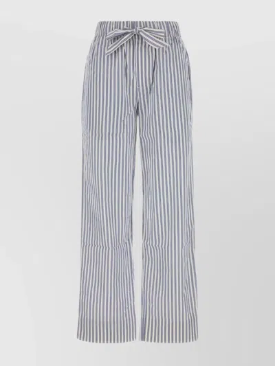 TEKLA COTTON EMBROIDERED PYJAMA PANTS