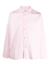 Tekla Cotton Poplin Pajama Shirt In Pink