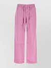 Tekla Cotton Pyjama Trousers Wide Leg In Pink