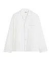 Tekla White Sateen Long-sleeved Pyjama Shirt In White