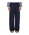 Tekla Navy Poplin Pyjama Pants In Blue