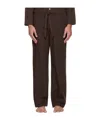 Tekla Brown Drawstring Pyjama Pants In Brown