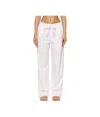Tekla White & Pink Poplin Pyjama Pants In White/pink