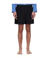 Tekla Drawstring Pajama Shorts In Black