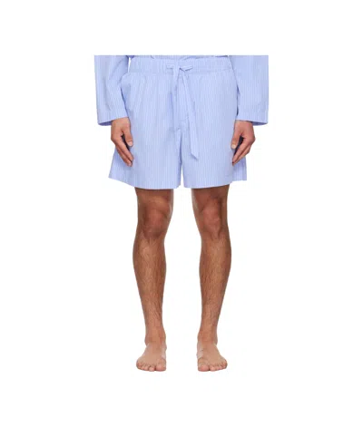 Tekla Drawstring Pajama Shorts In Blue