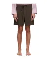 Tekla Drawstring Pajama Shorts In Brown