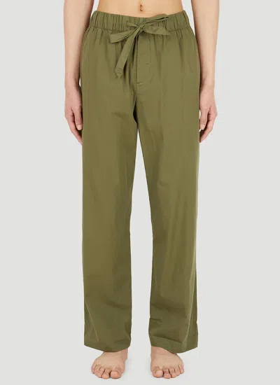 Tekla Drawstring Pyjama Trousers In Green