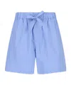 Tekla Drawstring Pyjama Shorts In Blue
