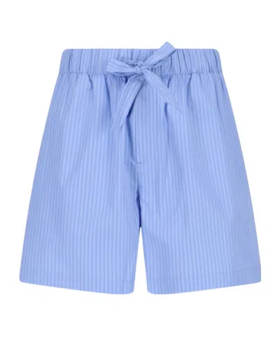 Tekla Drawstring Pyjama Shorts In Blue