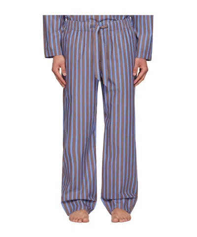 Tekla Drawstring Striped Pajama Pants In Purple