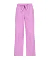 Tekla Drawstring-waist Pajama Bottoms In Purple