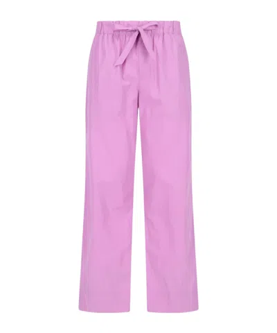Tekla Drawstring-waist Pajama Bottoms In Purple