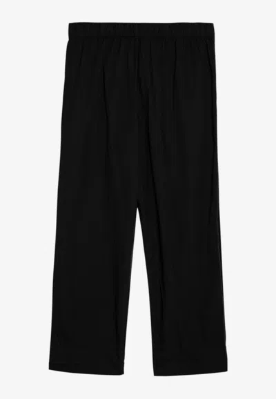 Tekla Elasticated Pajama Pants In Black