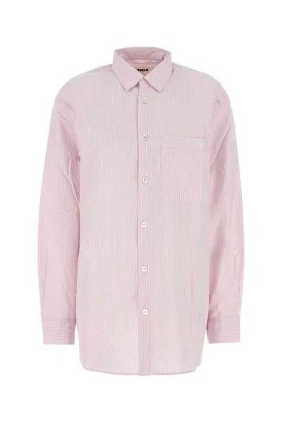 Tekla Embroidered Poplin Oversized Pyjama Shirt For Women In Stripped