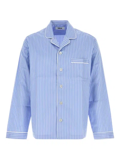 TEKLA EMBROIDERED STRIPED SHIRT