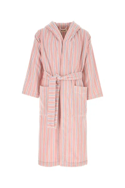 Tekla Embroidered Terry Fabric Bathrobe In White