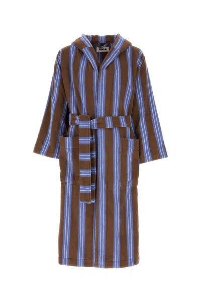 Tekla Embroidered Terry Fabric Bathrobe In White